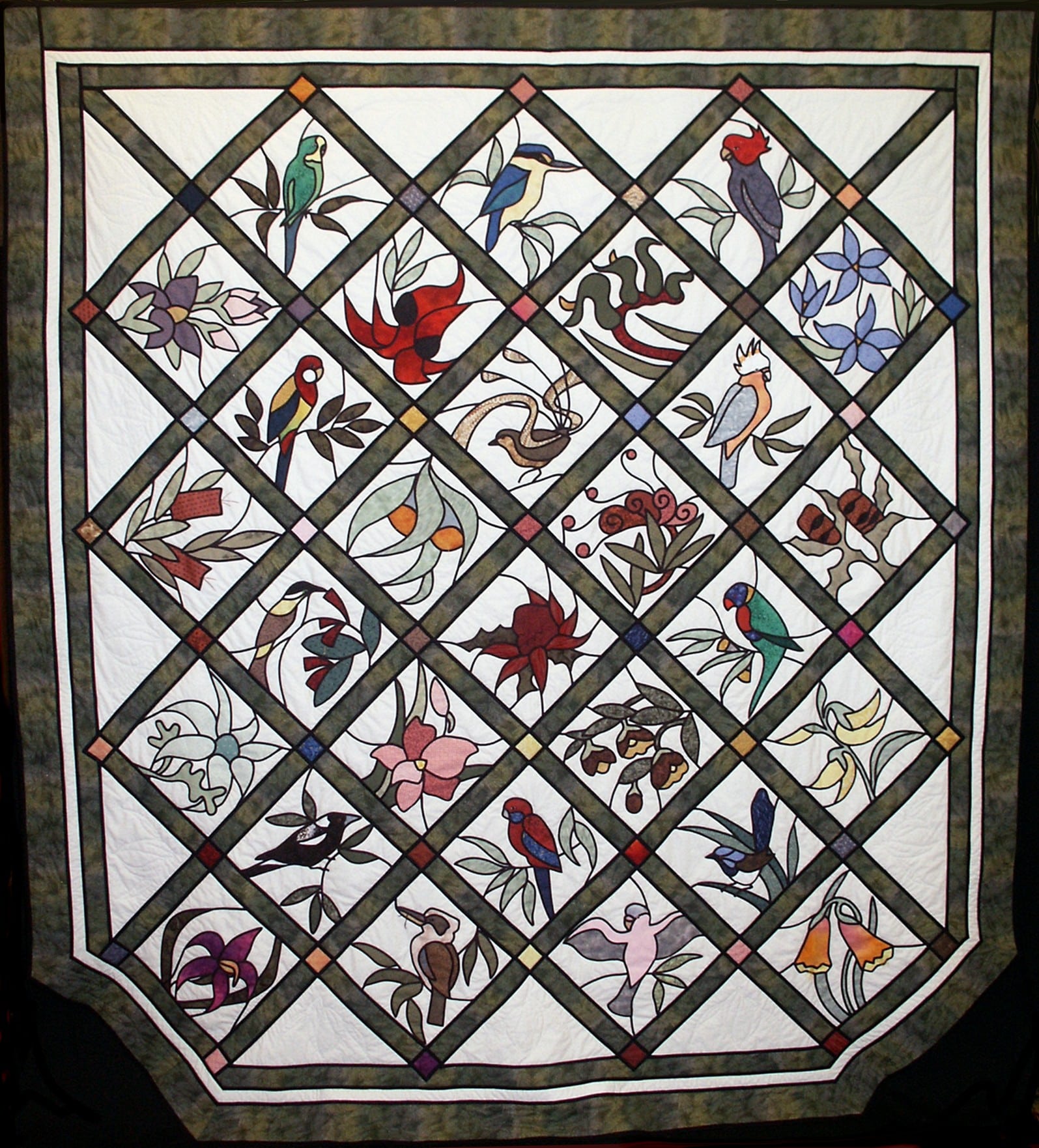 Native Birds Flowers In Stained Glass Edesign Helen Godden