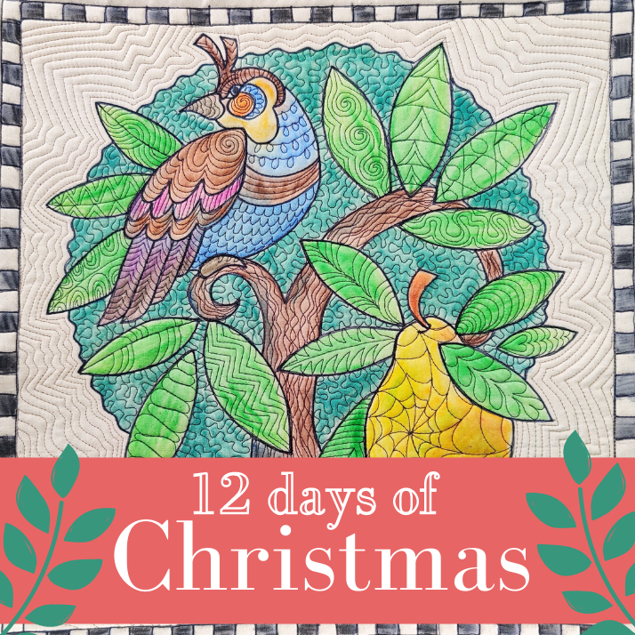 12 Days Panel Gold on Cream- The 12 Days of Christmas - Lewis & Irene –  Quilt'n'Things